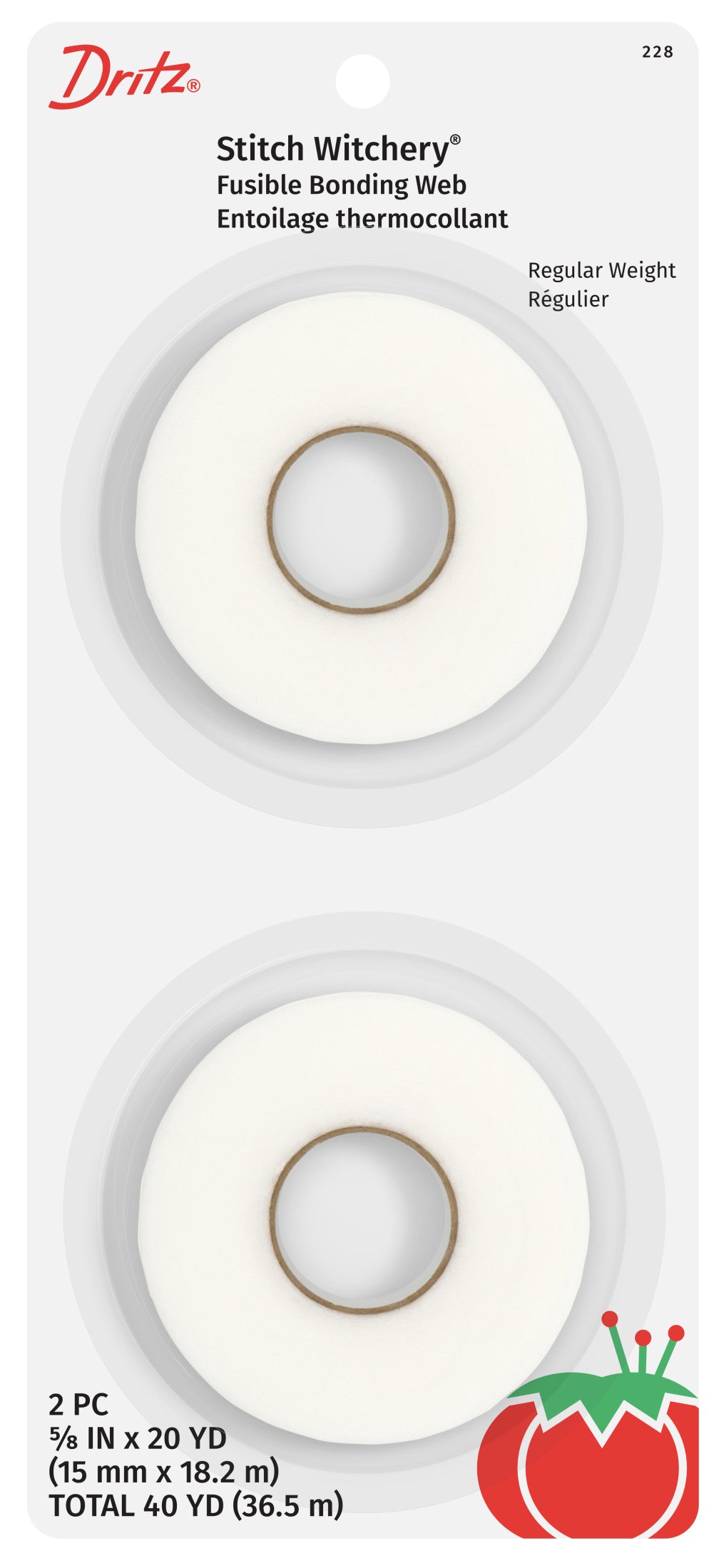 Dritz 5/8 inch Stitch Witchery Fusible Bonding Web, Regular Weight