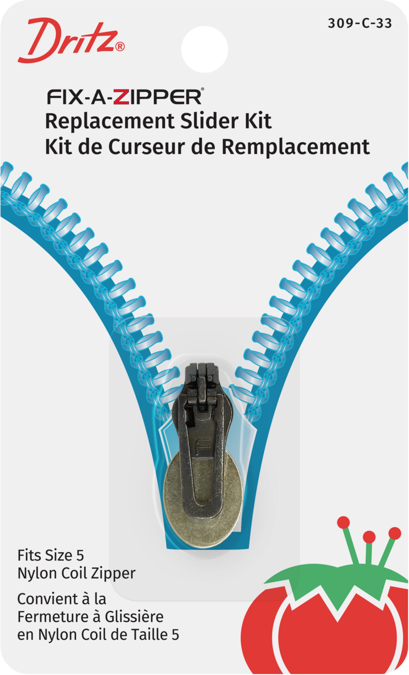 Dritz Nylon Coil Fix-A-Zipper Replacement Slider Kit