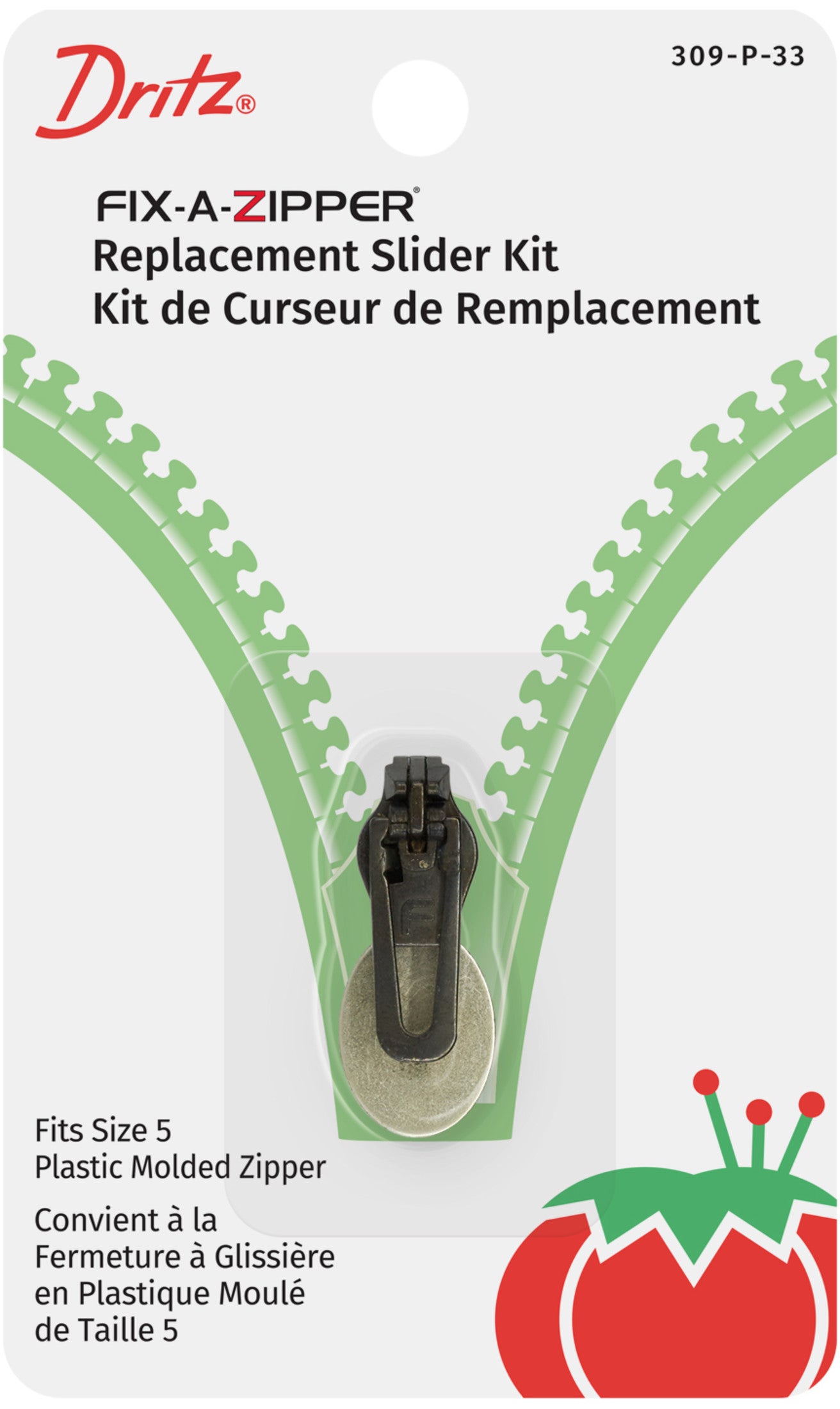 Dritz Plastic Molded Fix-A-Zipper Replacement Slider Kit Handicraft