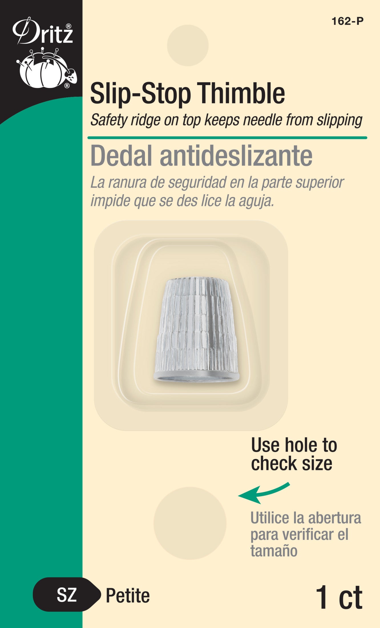 Dritz 204-L Dedal Suave Y Cómodo, Grande, Verde 
