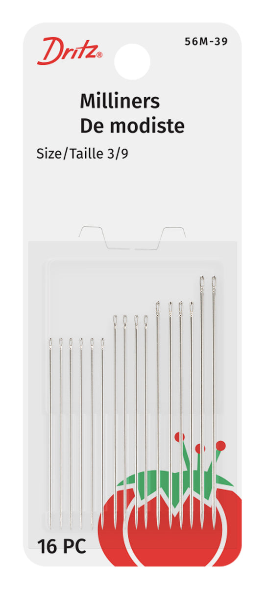 Dritz Milliners Hand Needles, Size 3/9, 16 pc | Handicraft