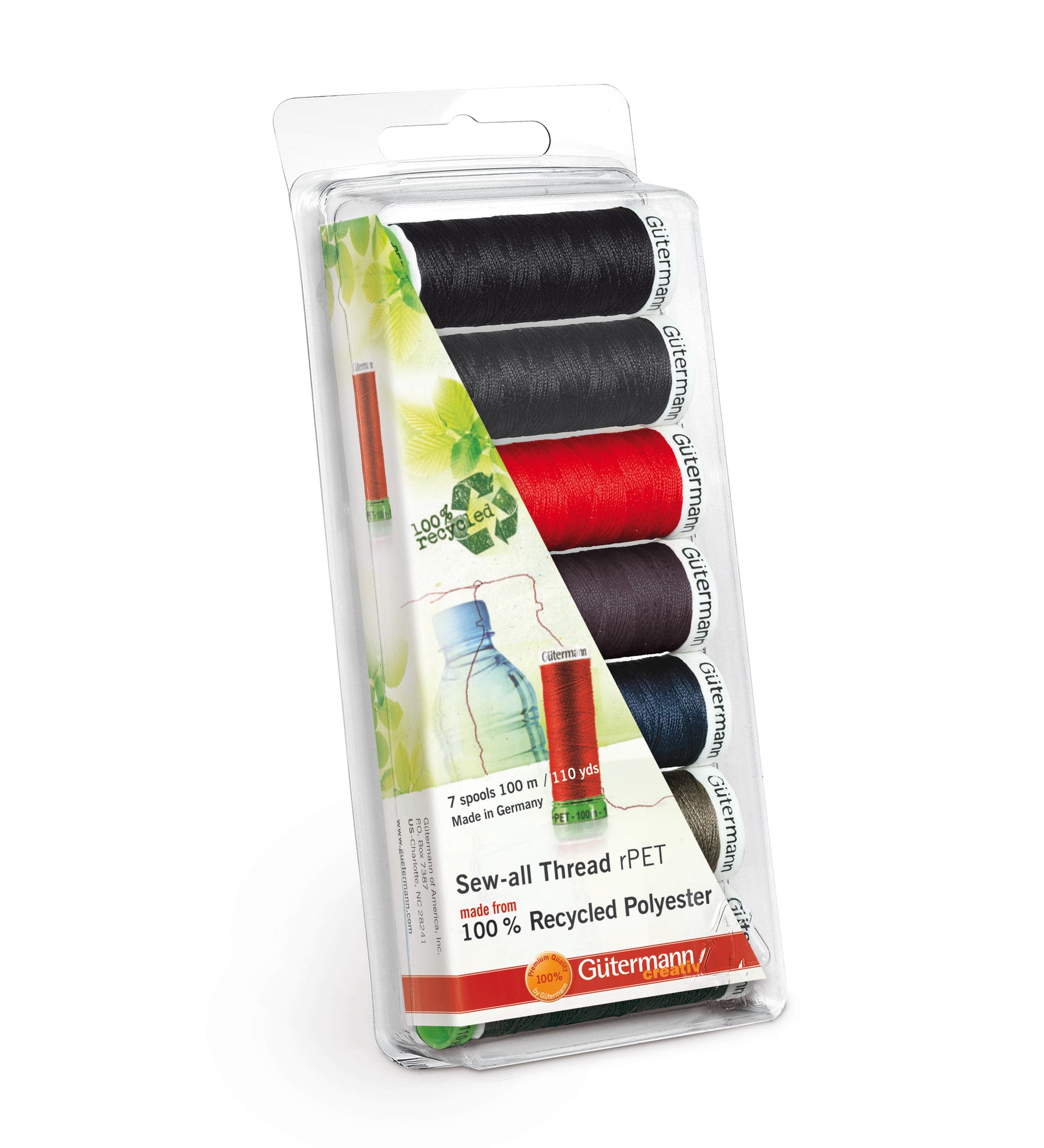 Gutermann Sew-All rPET Polyester Thread Set, 7 Spools