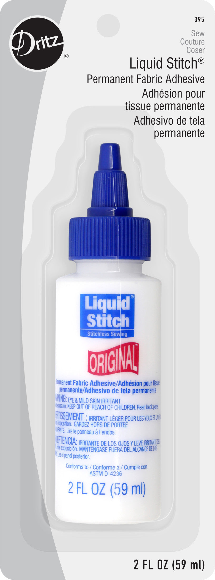 Liquid Stitch Mini Fabric Glue Prym Care Repair 0.5 Fluid Oz