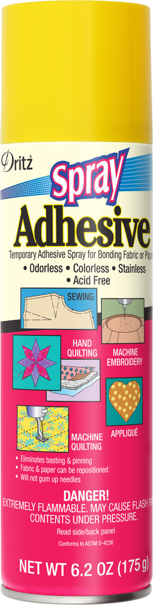 Dritz Temporary Spray Adhesive for Bonding Fabric or Paper, Clear, 6.2 oz.