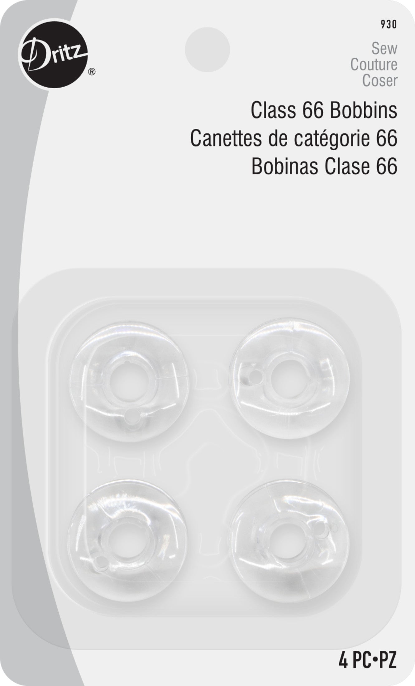 Dritz Plastic Class 15 Bobbins - 4 count