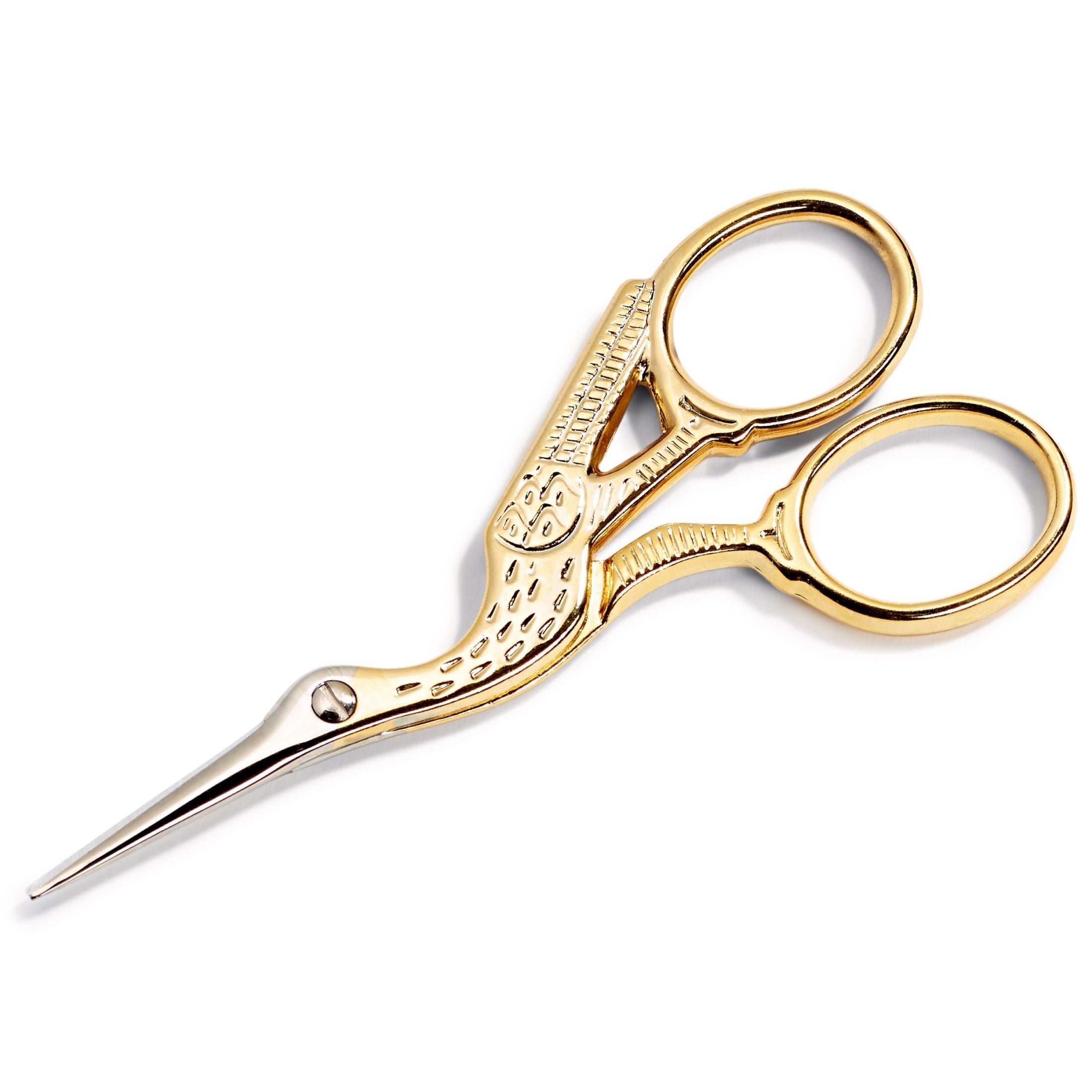 Gold Plated Bird Design Embroidery Scissors