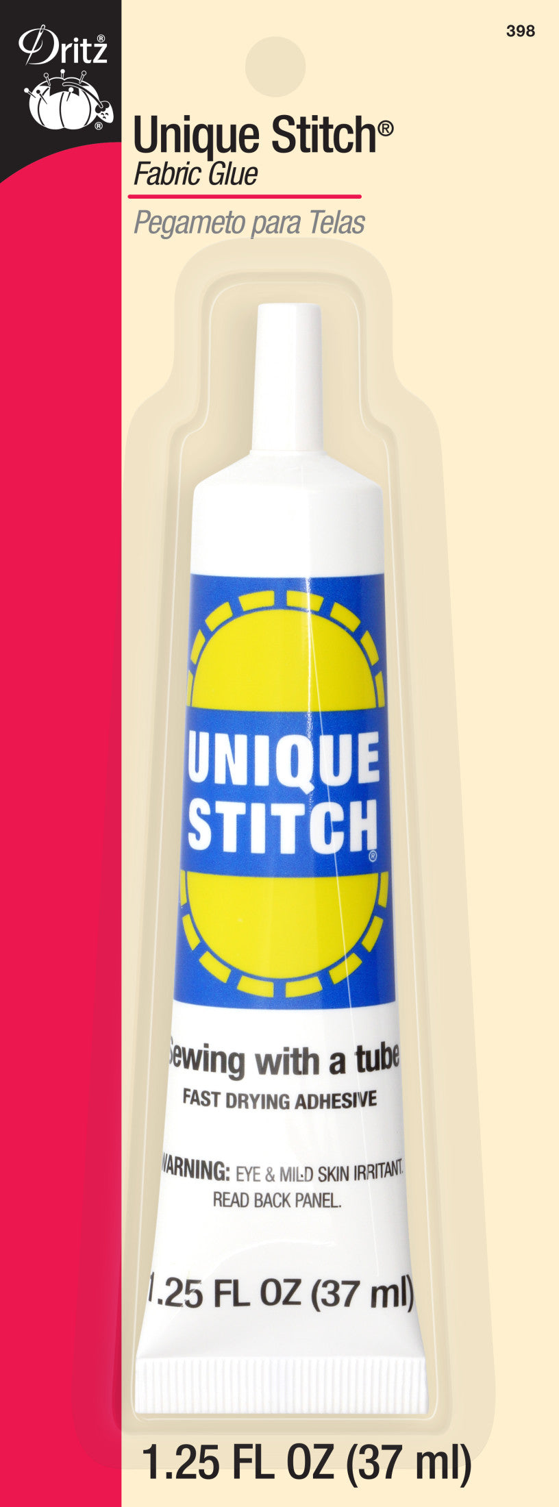 Dritz Liquid Stitch Permanent Fabric Adhesive, Dry Cleanable, 2 fl. oz.