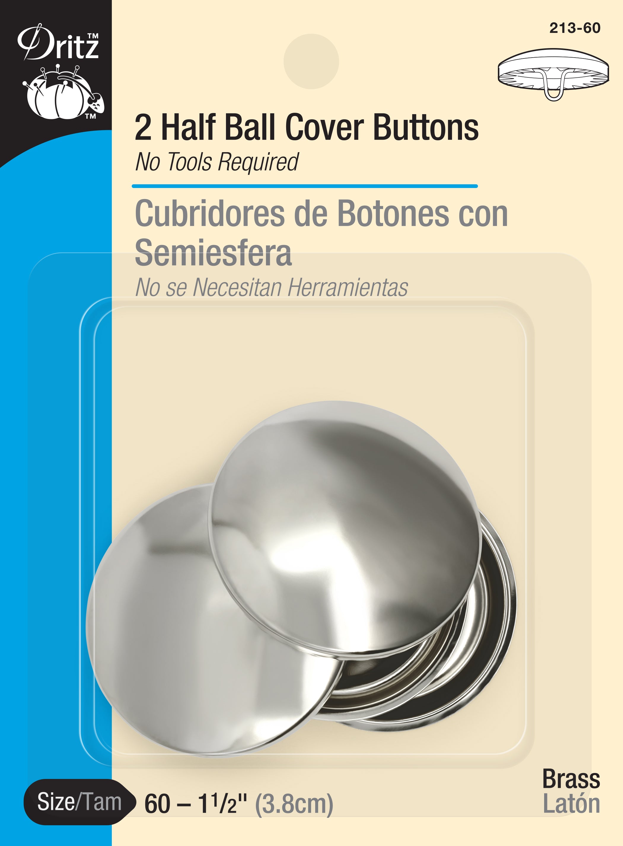 Dritz Cover Button Kits Size 60 1-1/2 2/Pkg