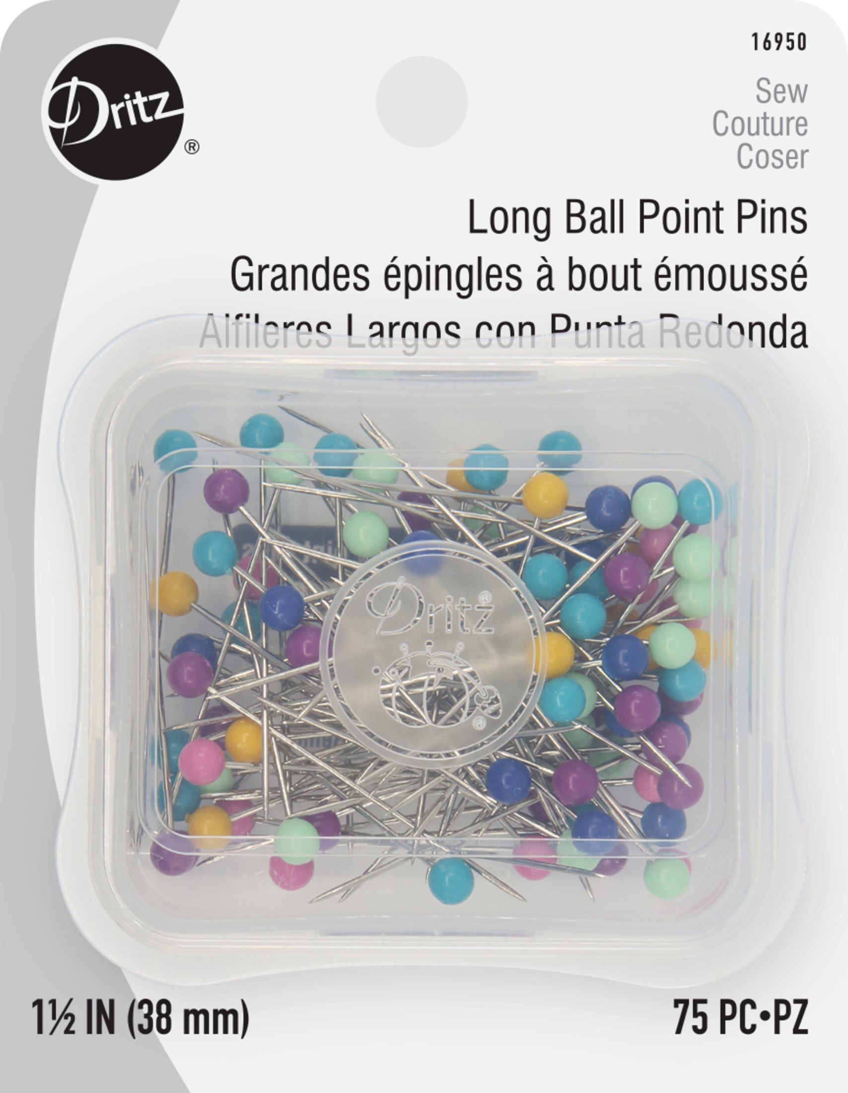 Dritz 1-1/2 inch Long Ball Point Pins, Handicraft
