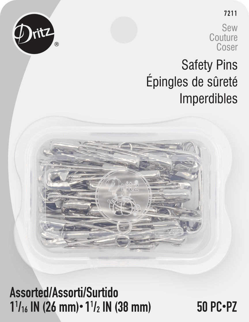 Dritz Safety Pins 50/Pkg-Sizes 1 to 3