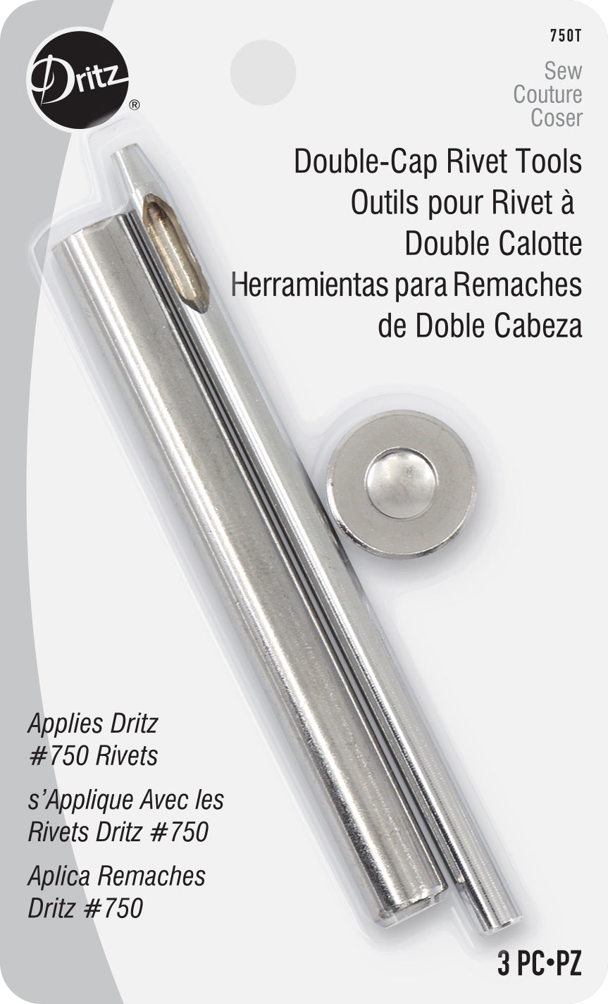 Dritz Double-Cap Rivets & Tools, 120 Sets Gunmetal
