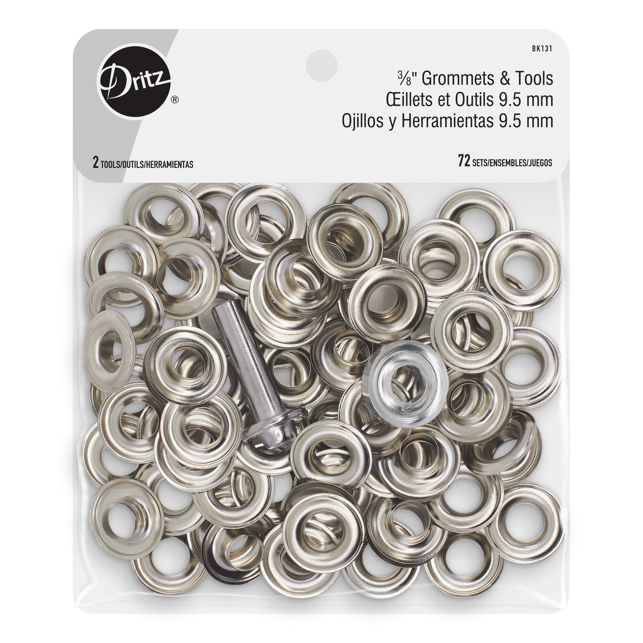 Dritz Sew-On Snaps, 72 Sets, Size 1, Nickel