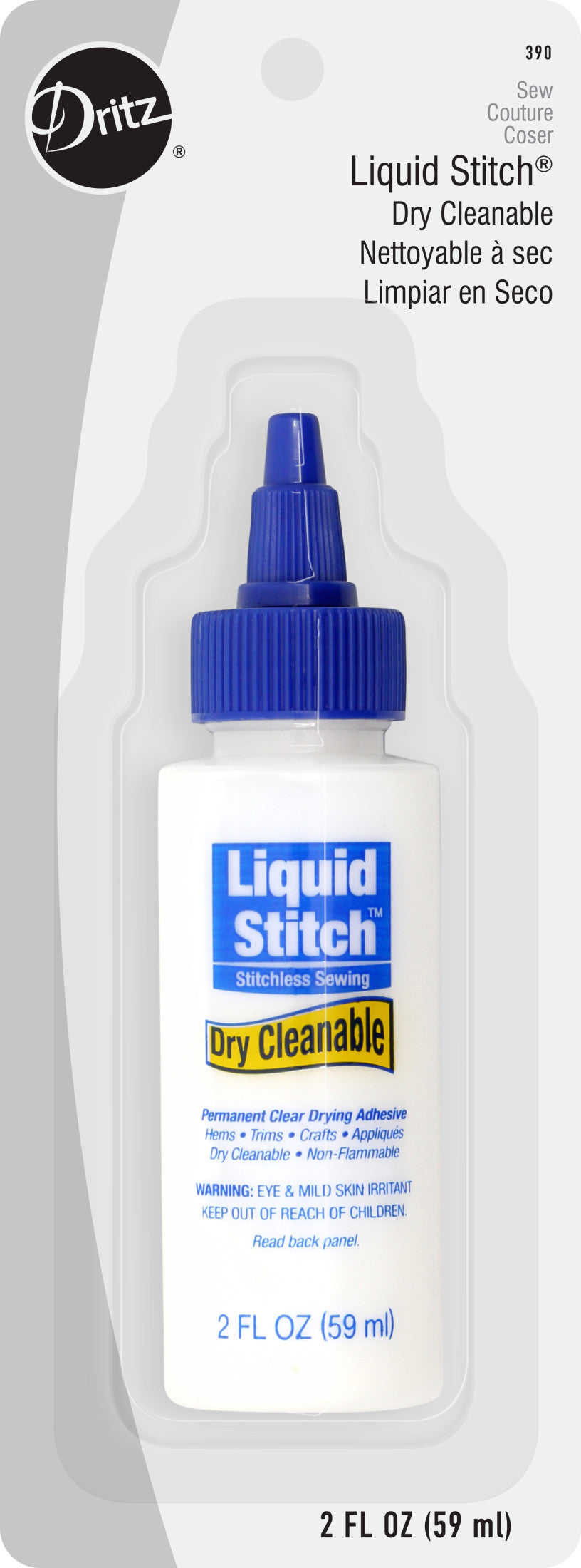 Dritz No Sew Glue -Dry Cleanable-2 Ounces