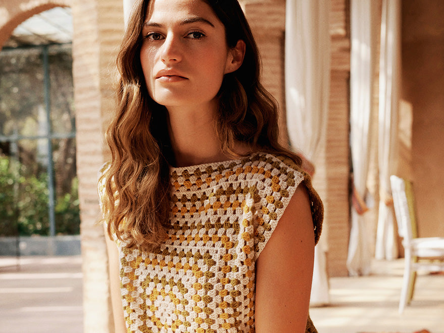 Granny Square Crochet Top Free Pattern Handicraft