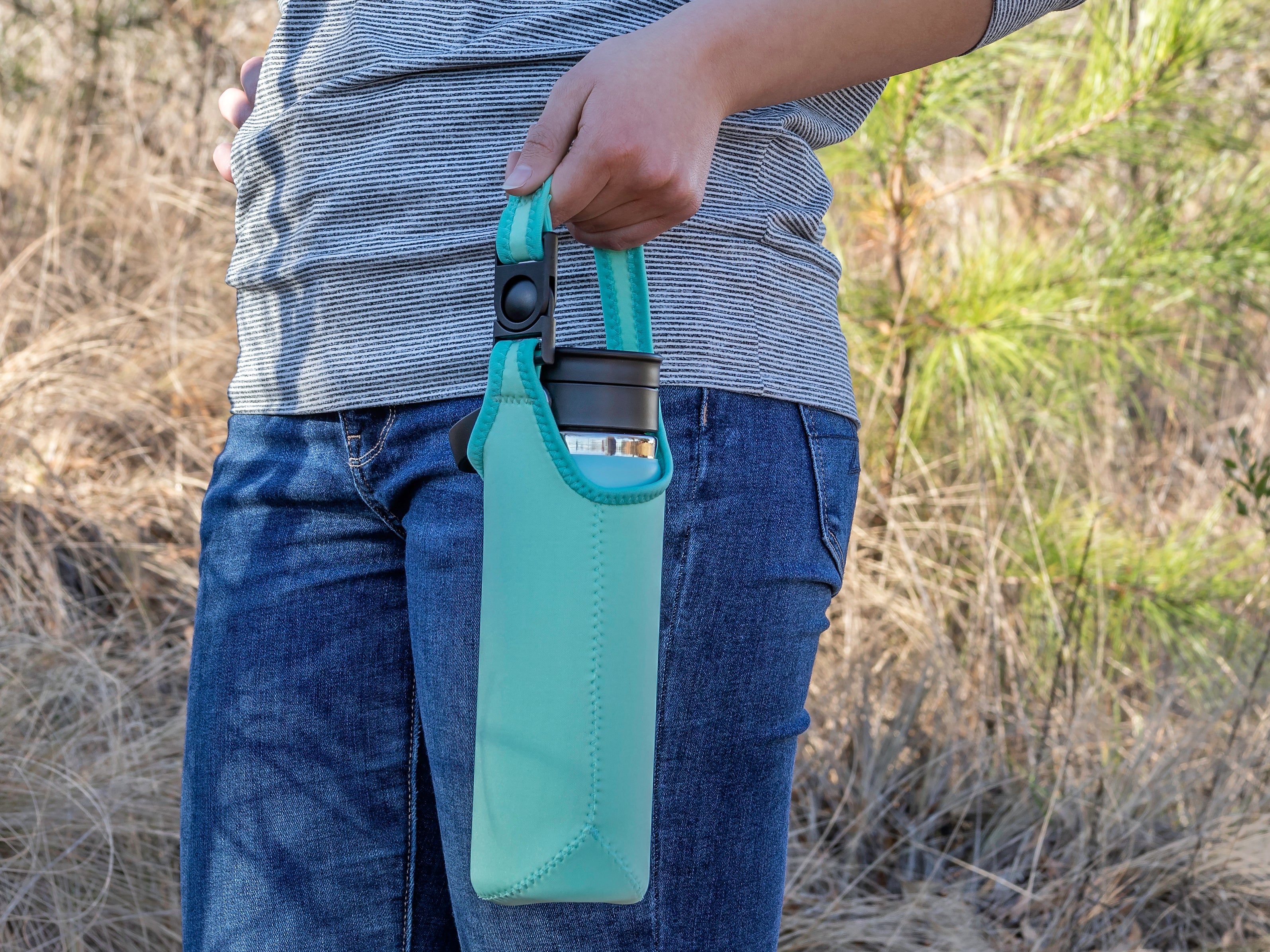 Water Bottle Caddy, With Cross-body or Wrist Strap, PDF Pattern to