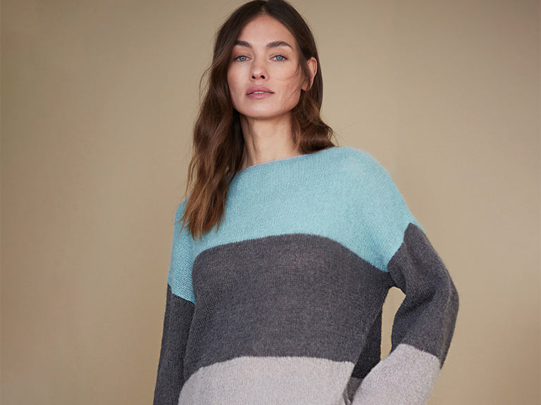 Relaxed Fit Knit Sweater Pattern by Lana Grossa