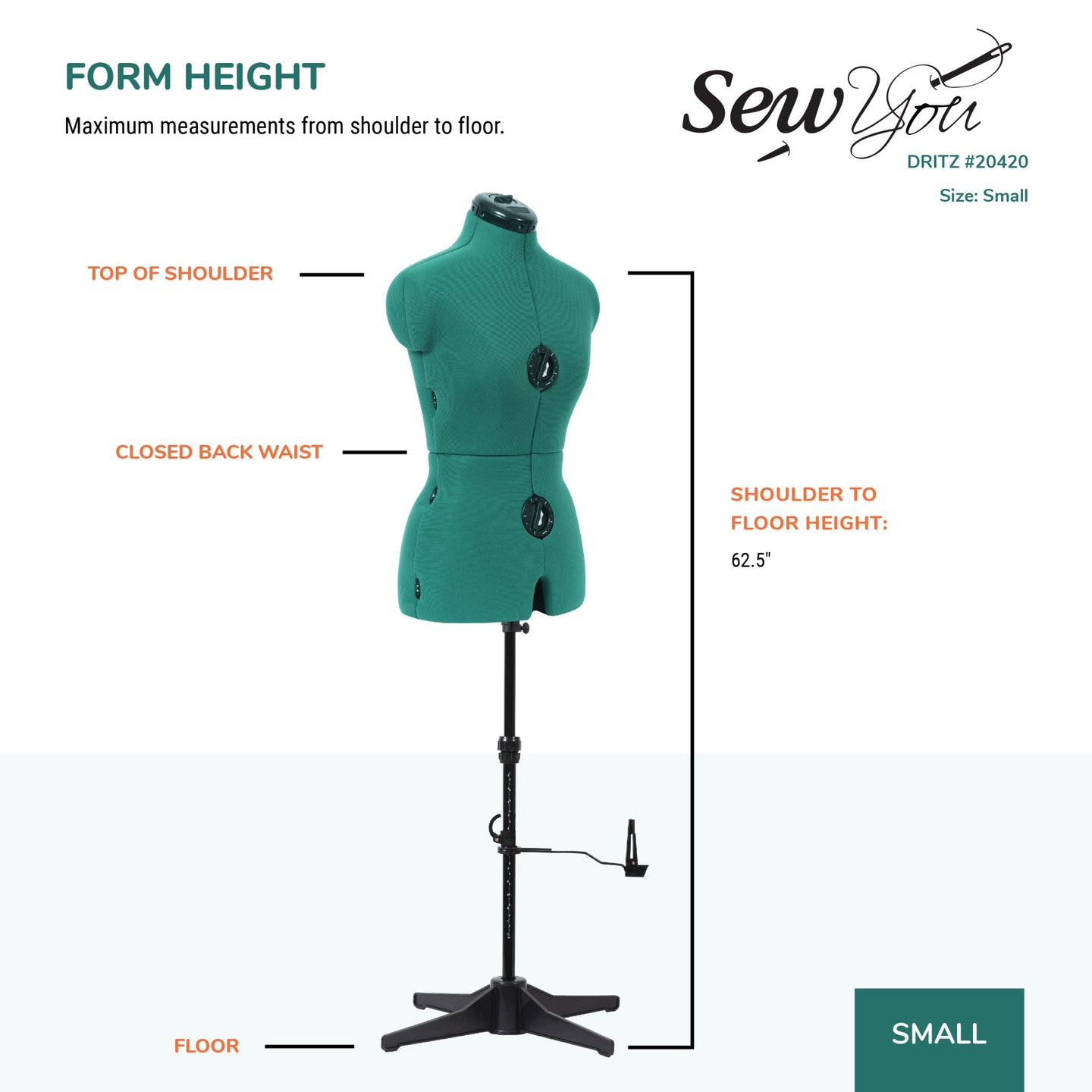 20420|Dritz Sew You Adjustable Dress Form, Small