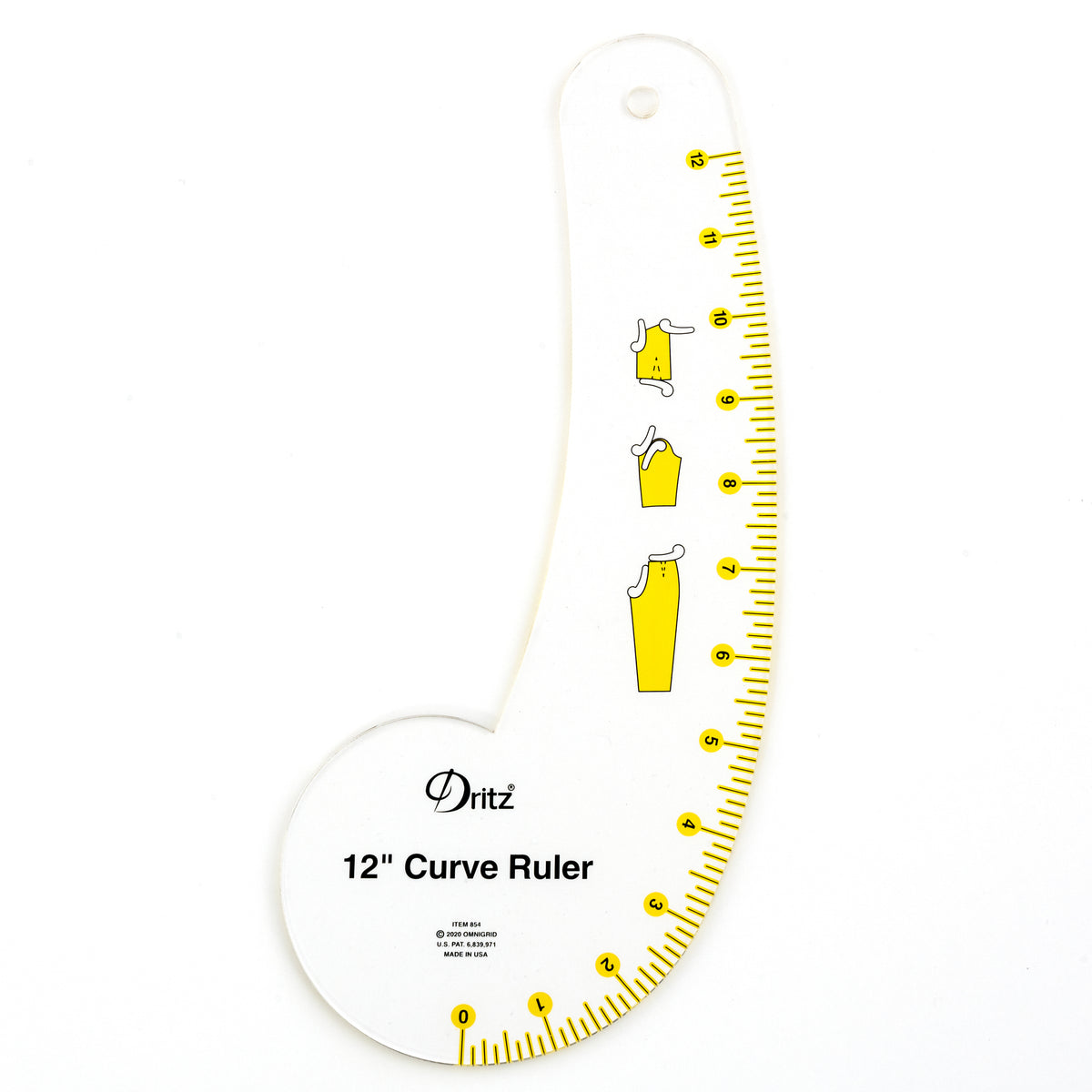 Dritz Design Ruler Trio, 3 Sewing Rulers, Clear | Handicraft