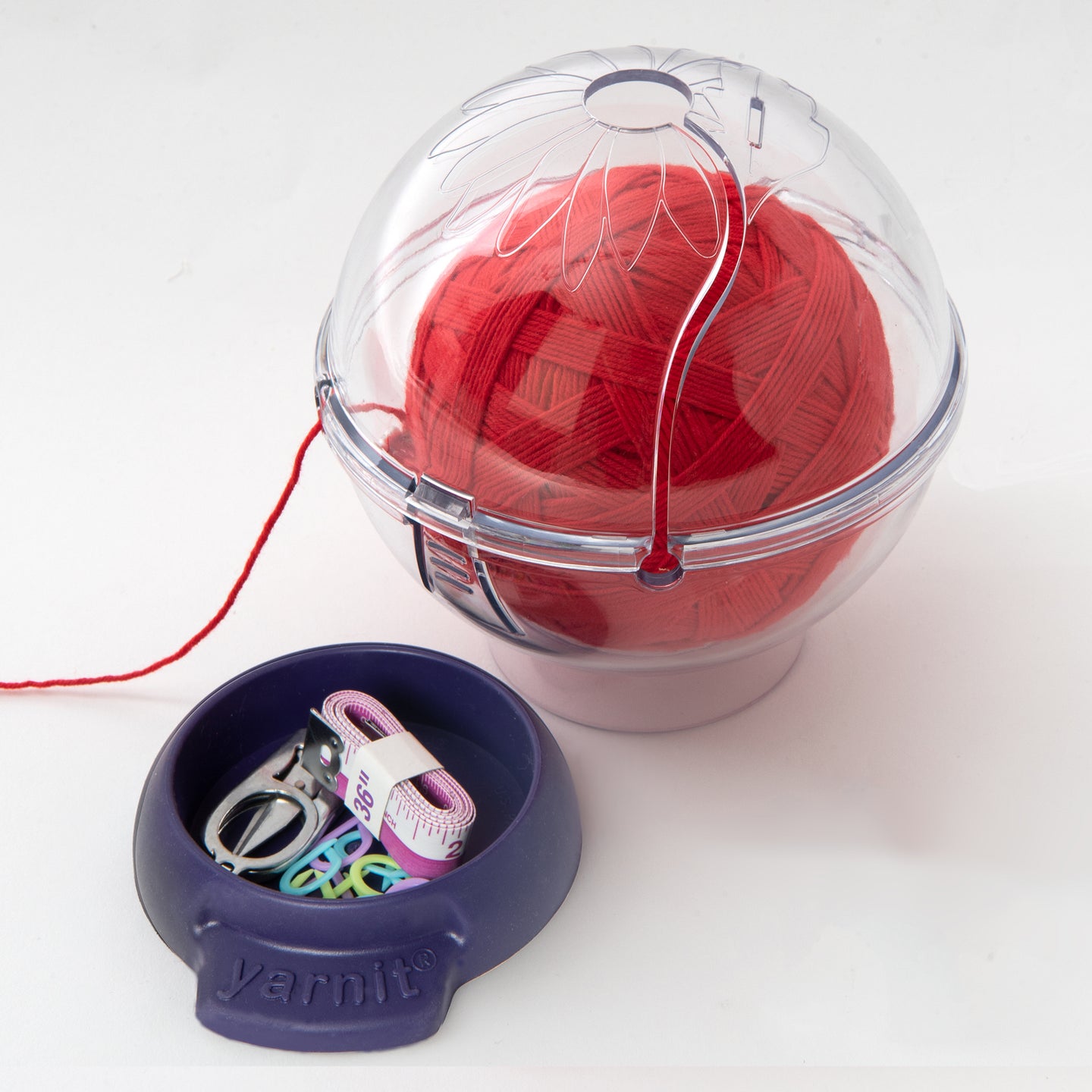 yarn ball holder and crochet accessories case for on the go