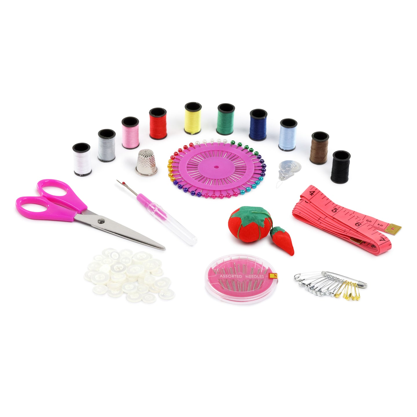 11069-Pink|Dritz Sew, Repair & Refashion Sewing Kit, Pink