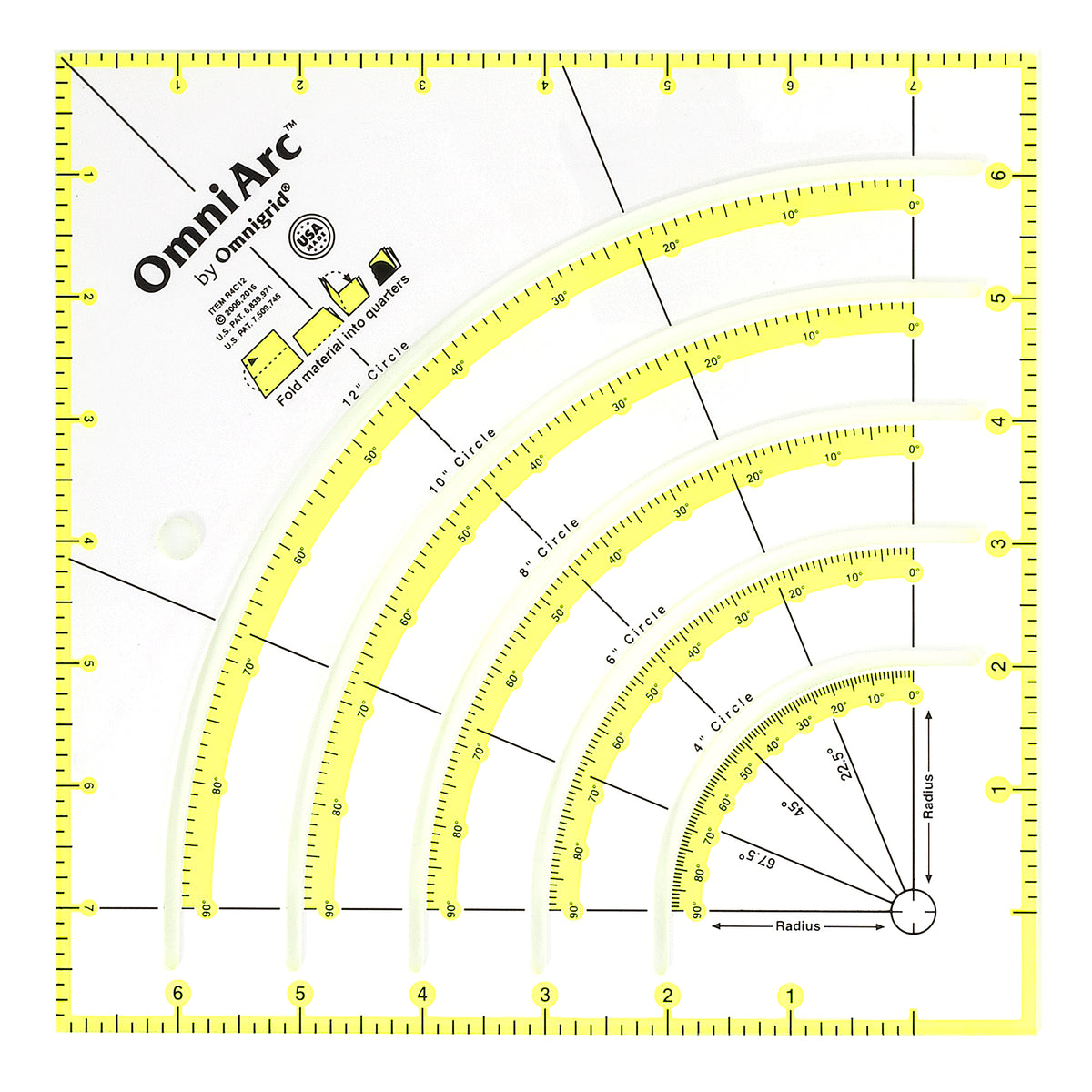 Omnigrid Non-Slip Circle Cutter Ruler,OmniArc | Handicraft