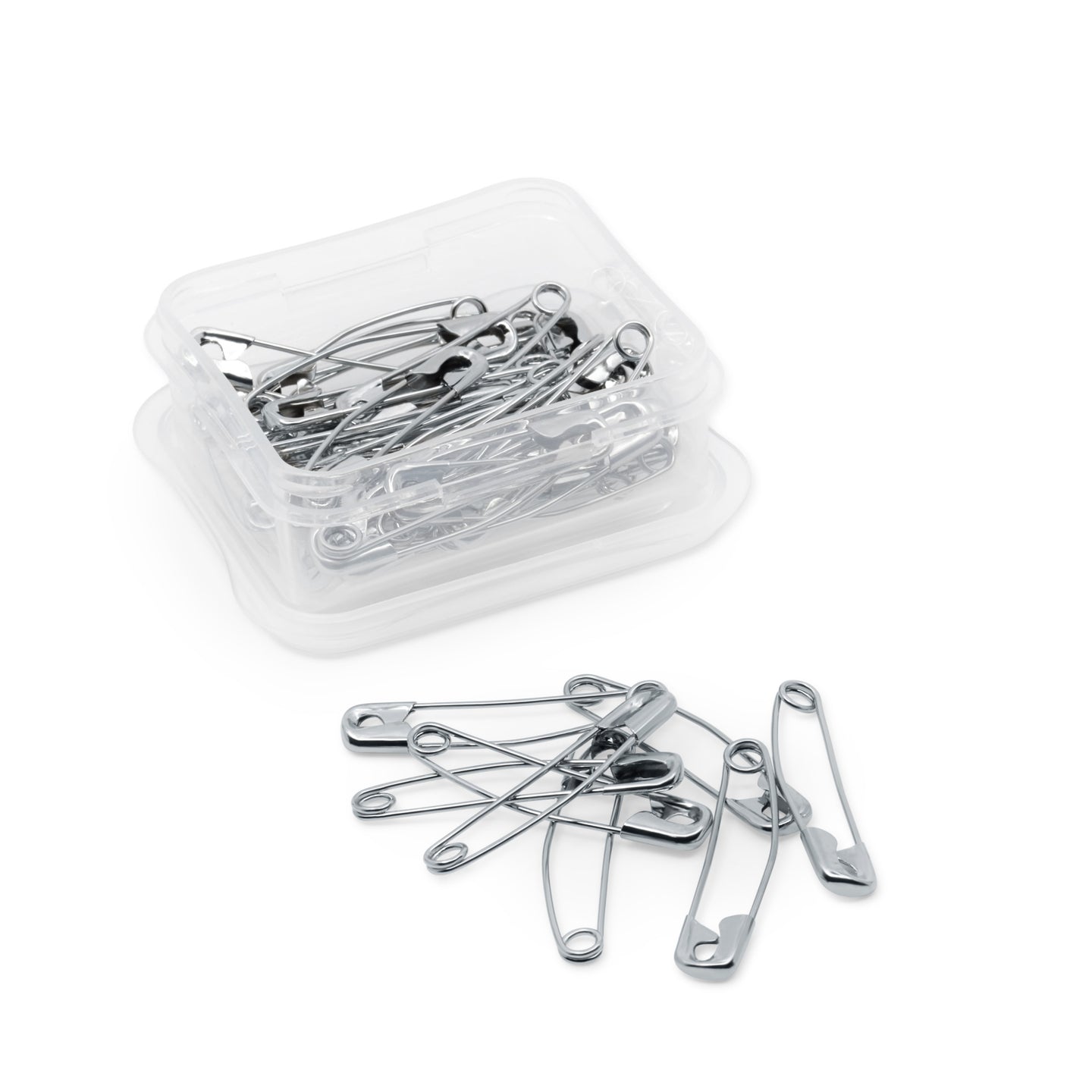 7216|Dritz 1-1/2" Curved Safety Pins, Nickel, 40 pc