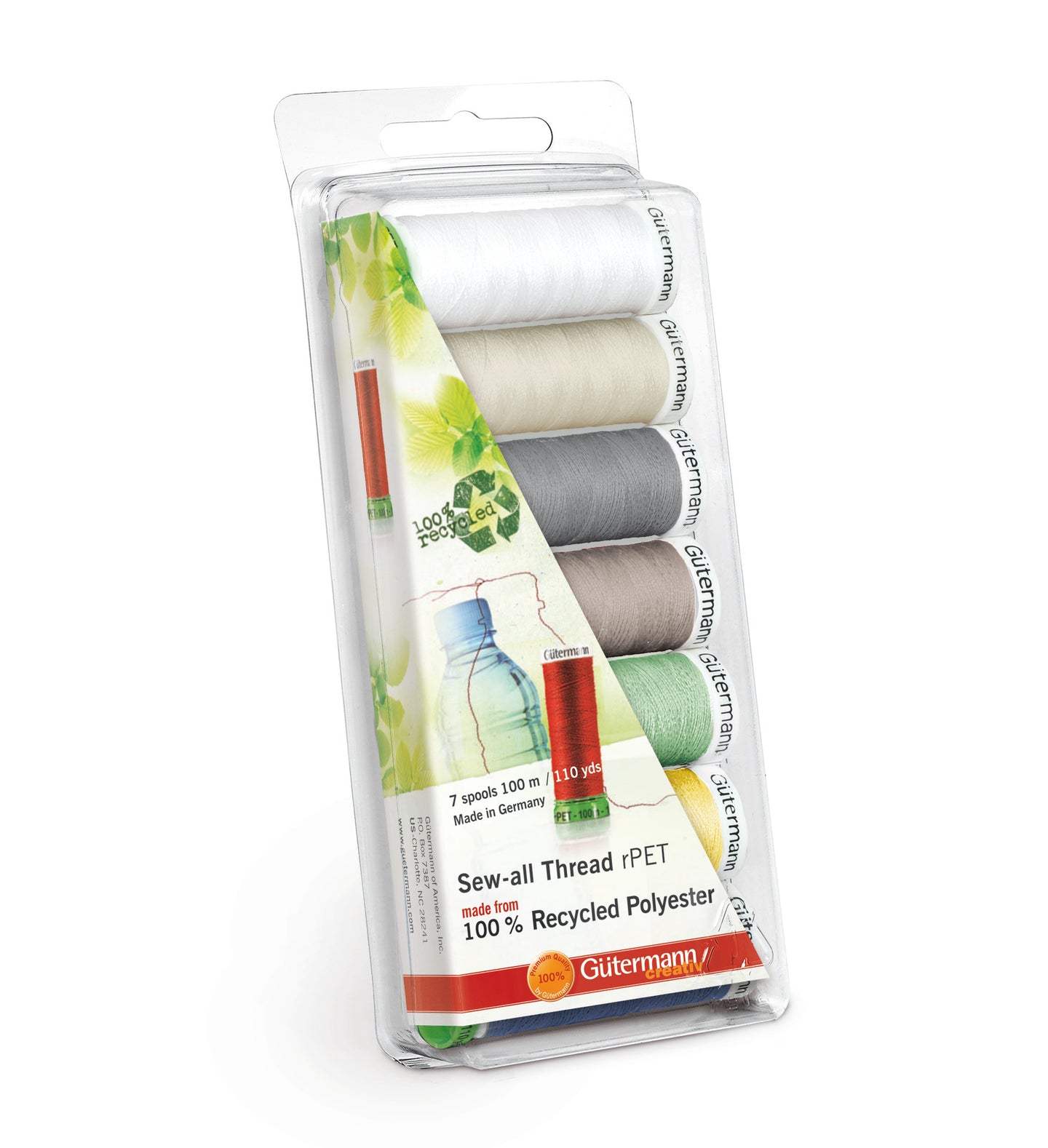 Gutermann Sew-All RPET Polyester Thread Set, 7 Spools Light