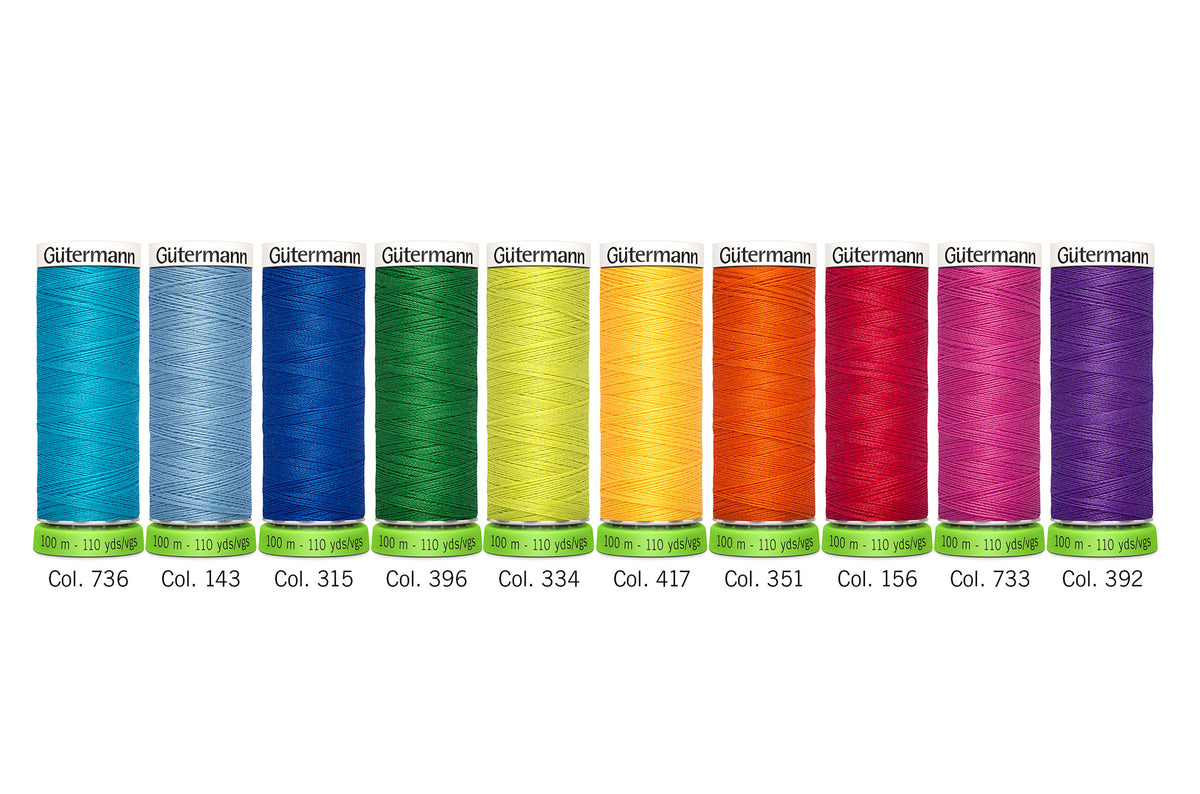 Gutermann Sew-All rPET Polyester Thread Set, 10 Spools | Handicraft