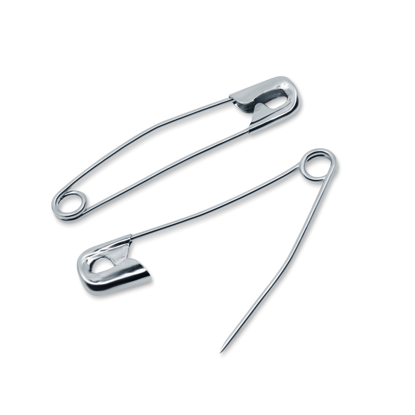 7216|Dritz 1-1/2" Curved Safety Pins, Nickel, 40 pc