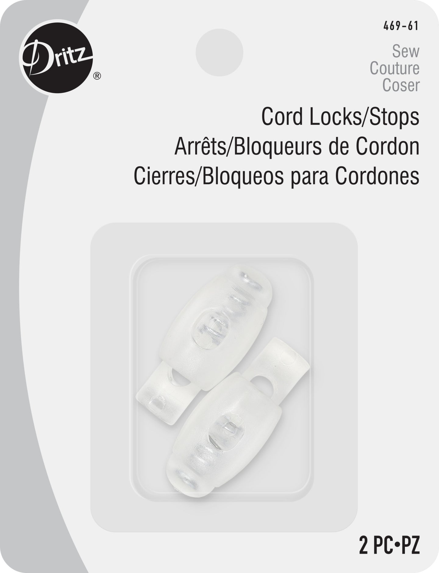 Dritz Cord Locks & Stops, Black, 2 pc